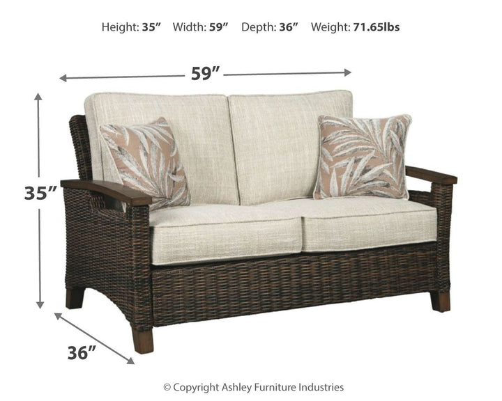 Paradise Trail - Medium Brown - Loveseat w/Cushion