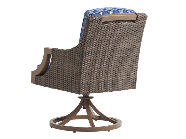 Harbor Isle - Swivel Rocker Arm Dining Chair - Dark Brown