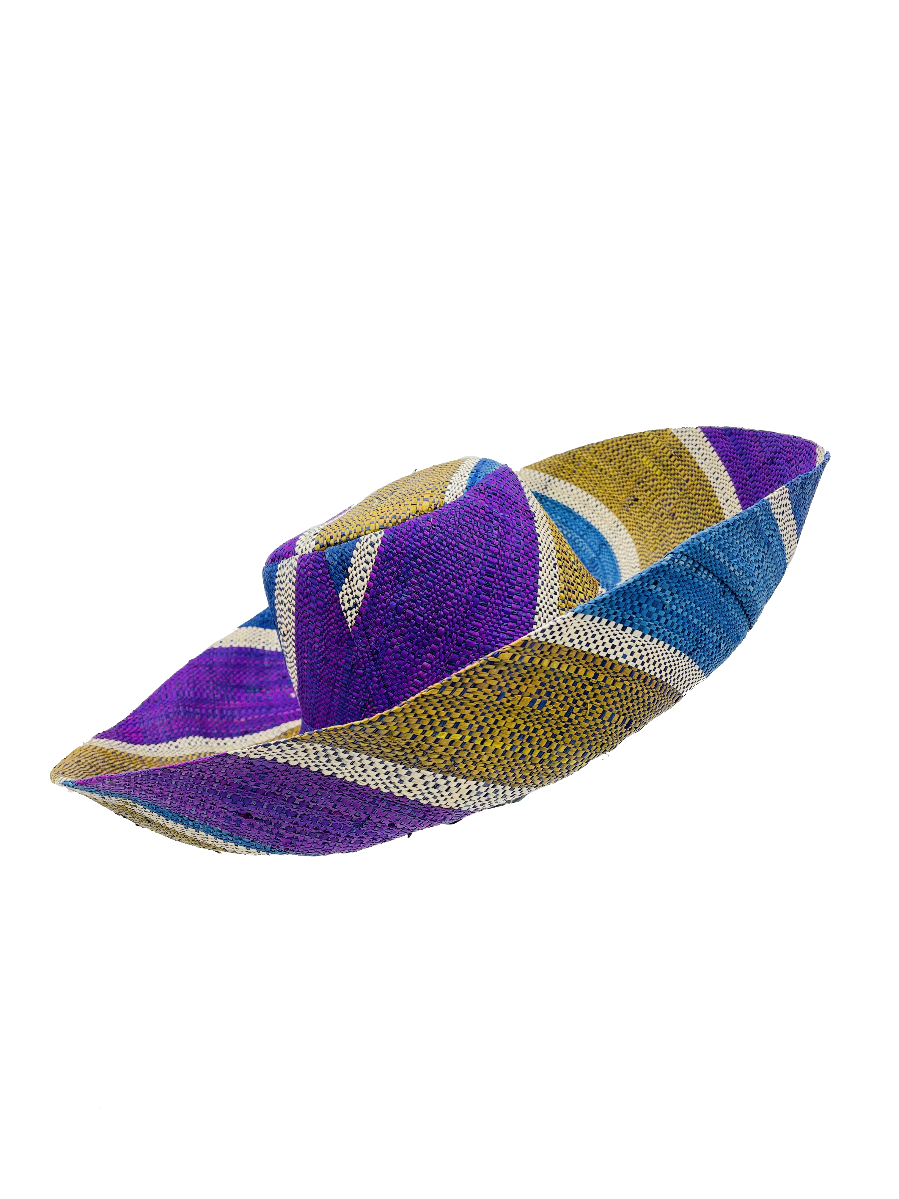 Sun Hats: Colored Stripes Packable 5" & 7" Brim Raffia Straw: 5" Brim / Carmalita Stripes