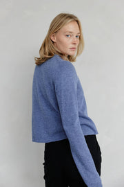 The Molly Cardigan | Lightweight Cropped Cardigan: LIGHT BLUE / LARGE