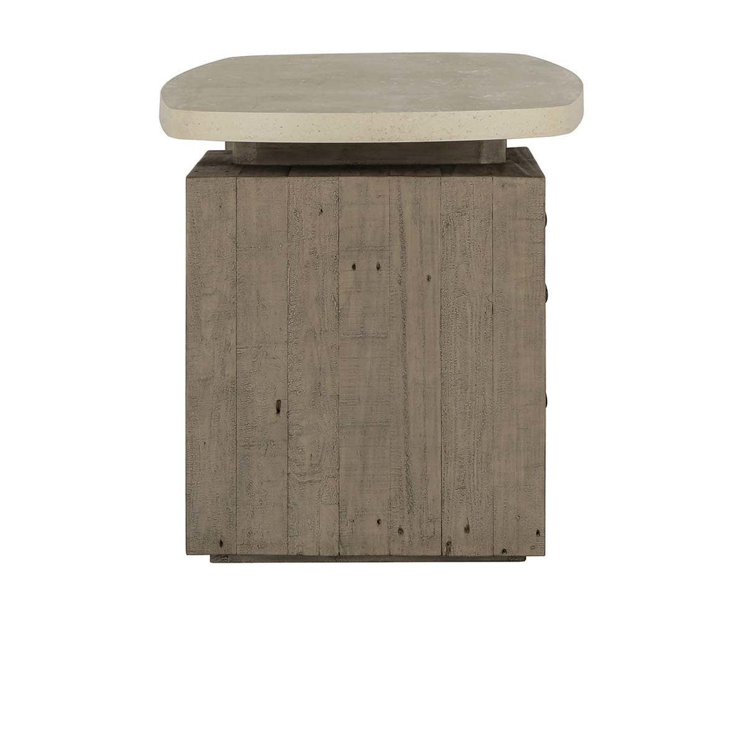 Angus - Solid Wood Desk - Distressed Gray / Antique White