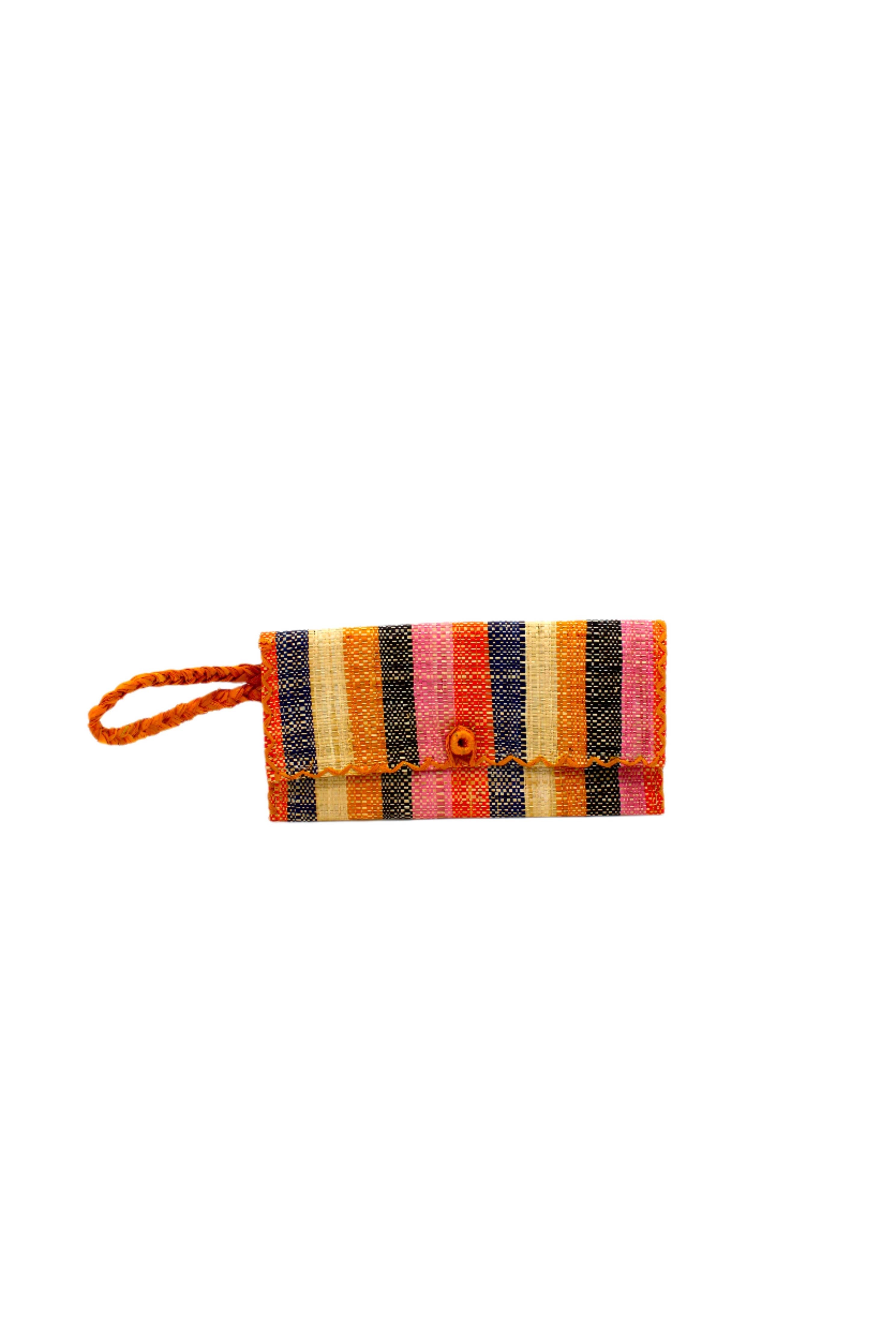 ChiChi Straw Clutch Wristlet Bag: Saffron