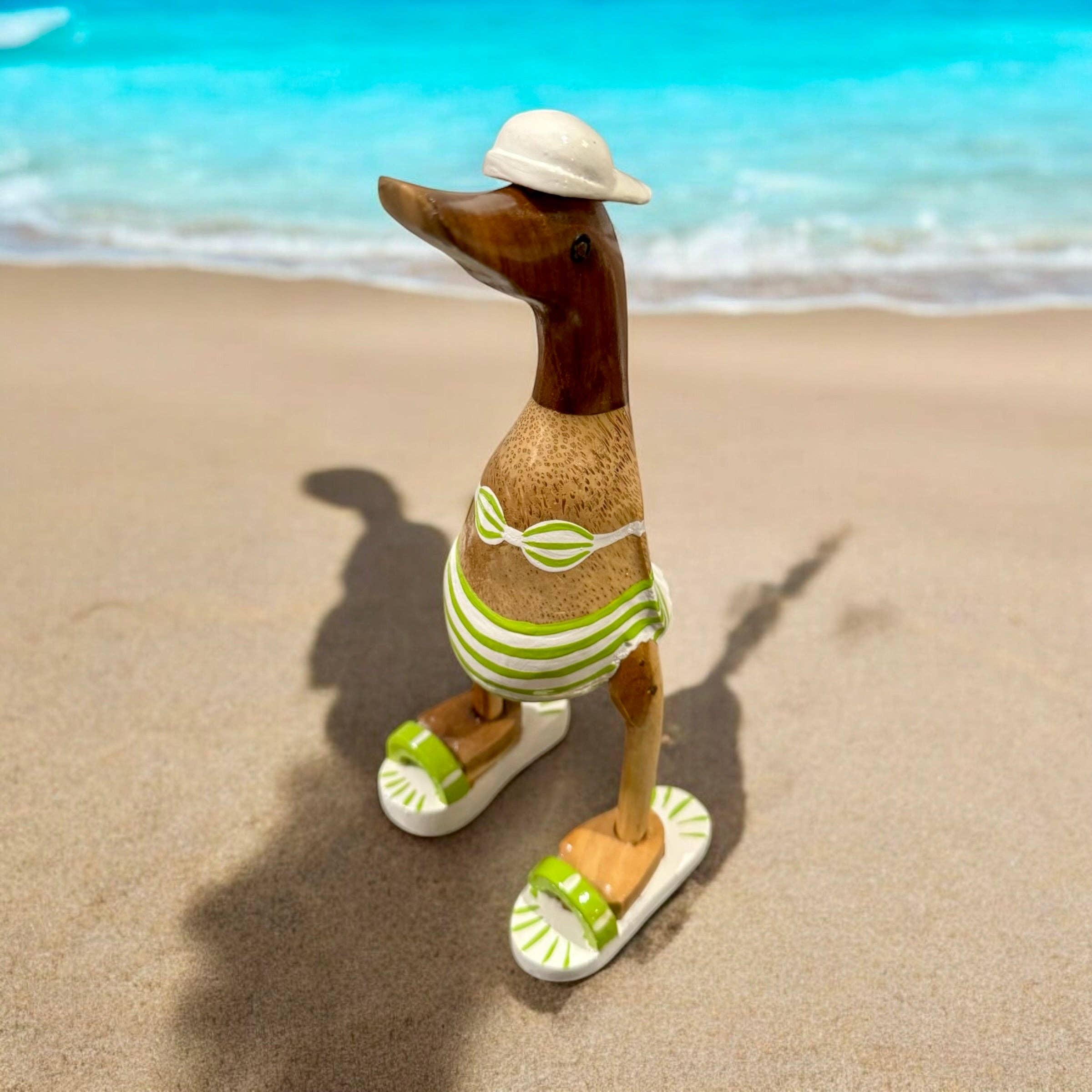Chunky Boot Ducks - Bikini Flip Flops: Red