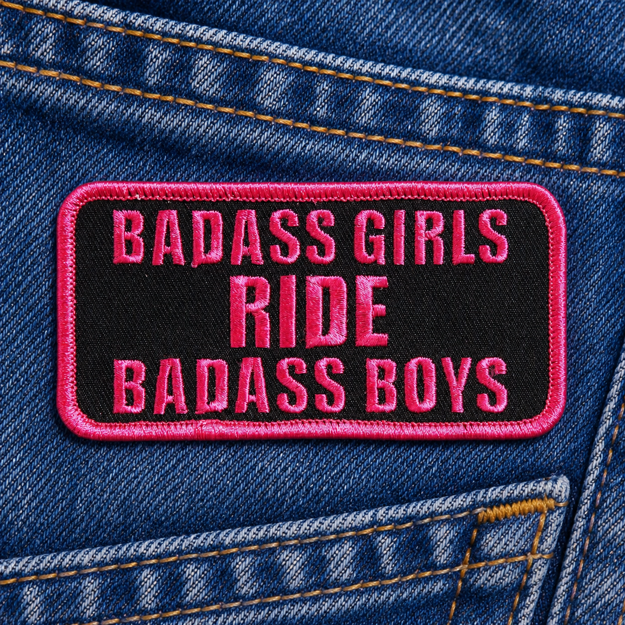 Girls Ride Badass Boys Embroidered Patch – 4" x 2