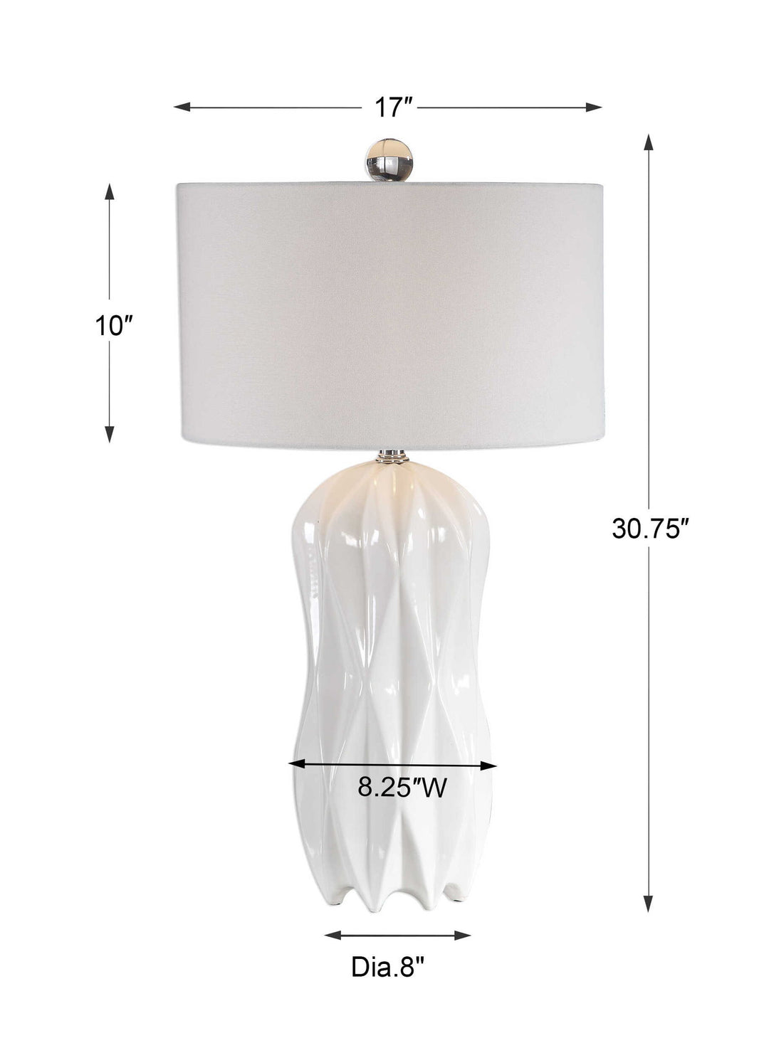 Malena - Glossy Table Lamp - White