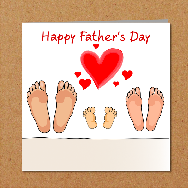 Father's Day Card for new Dad/ partner from new baby from Mom Mum Mummy hand drawn happy daddy papa