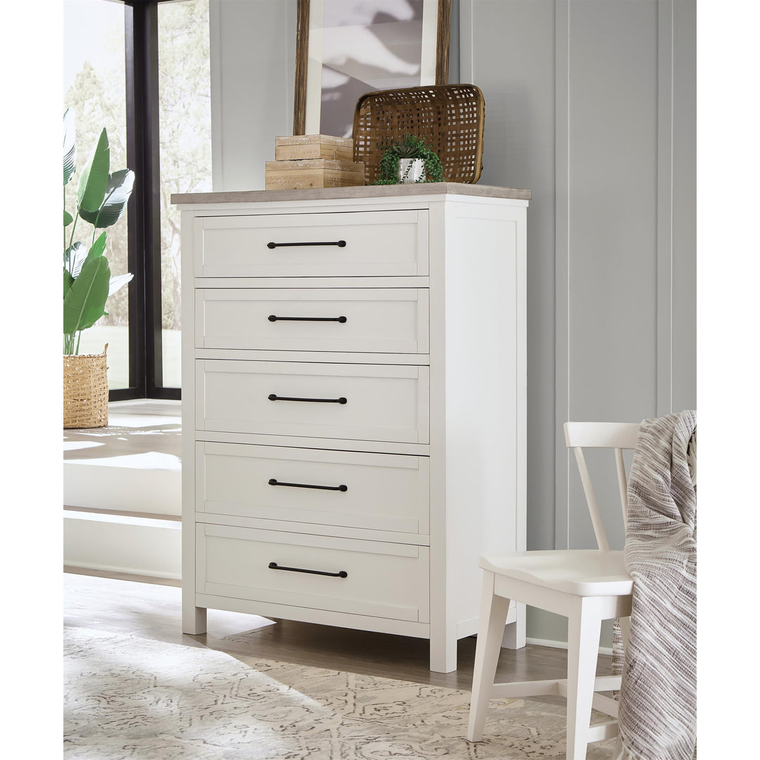 Cora - Five Drawer Chest - White
