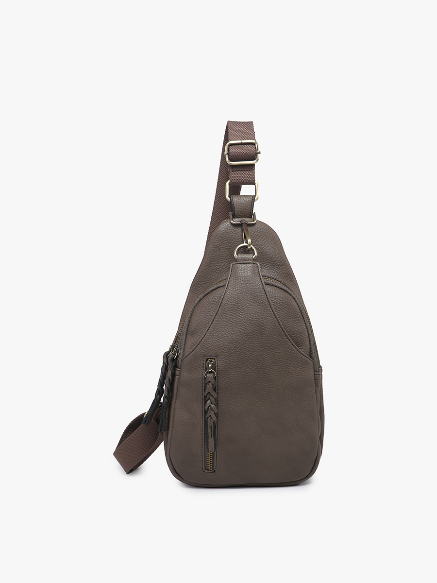 M2342 Nikki Dual Compartment Sling Pack Bag: Grey