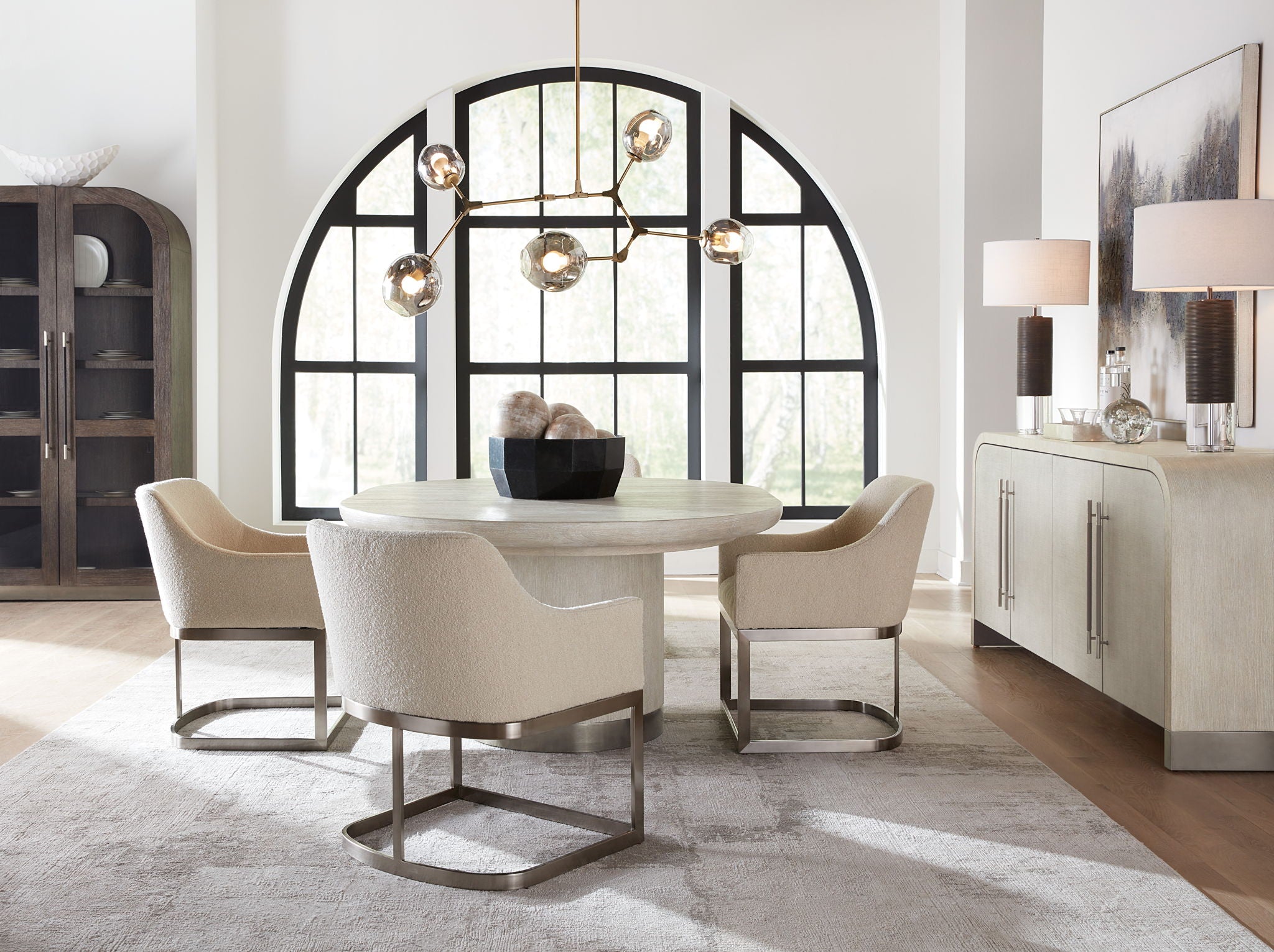 Modern Mood - Upholstered Arm Chair With Metal Base - Beige