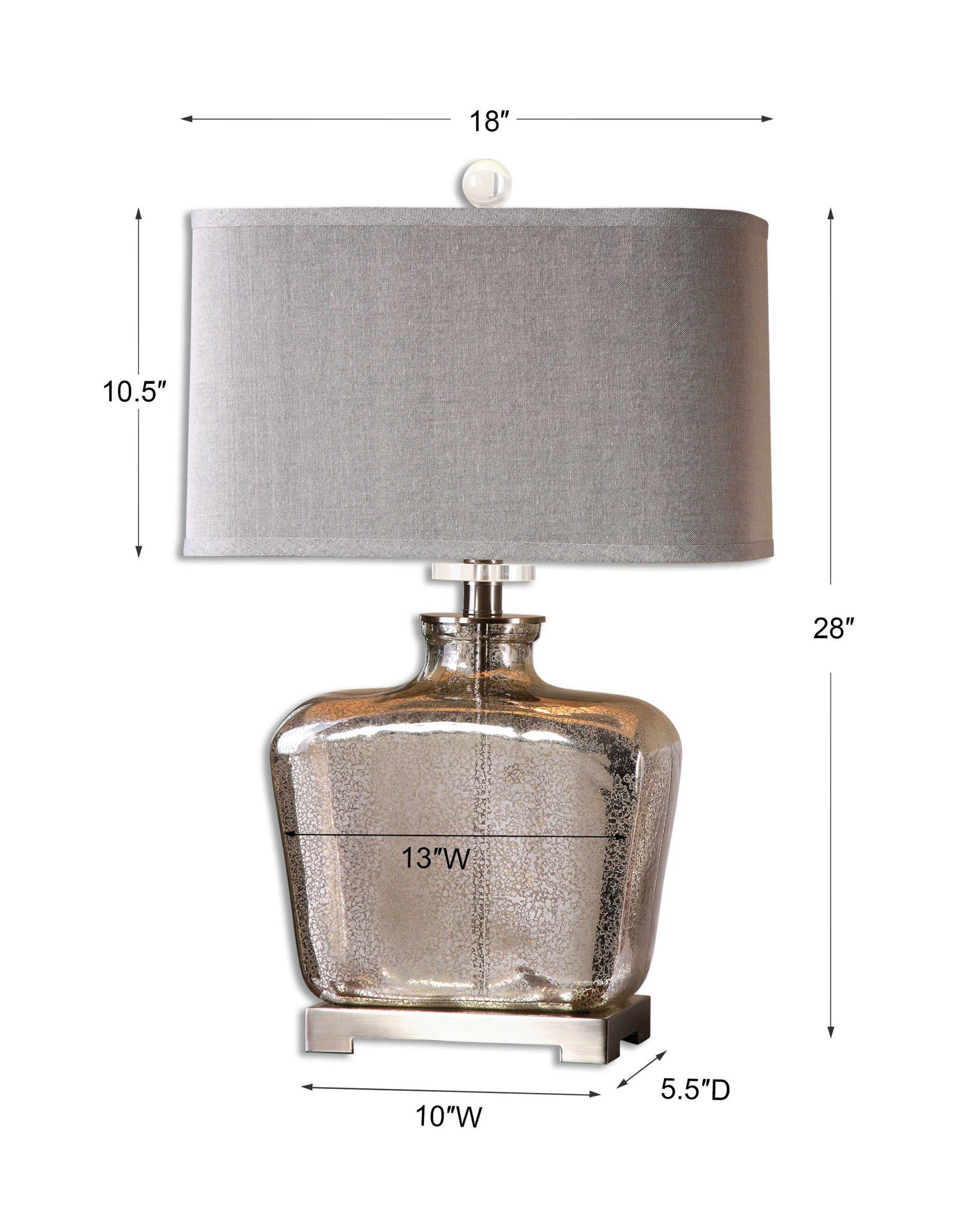 Molinara - Glass Table Lamp - Mercury