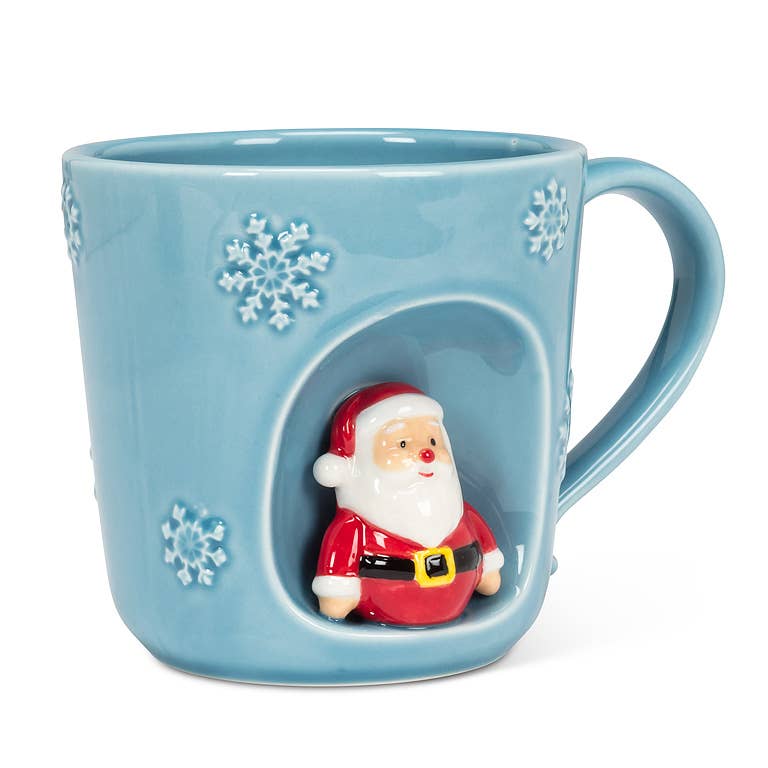 Snowflake Mug with Holiday Characters: Santa
