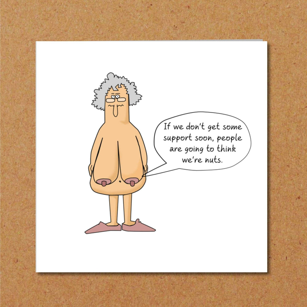 Funny Birthday card 40th 50th 60th Birthday for Wife Mum Grandmother - Old aged age - Funny, humorous and fun - boobs