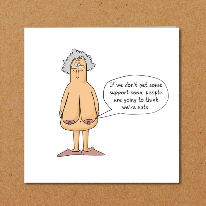 Funny Birthday card 40th 50th 60th Birthday for Wife Mum Grandmother - Old aged age - Funny, humorous and fun - boobs
