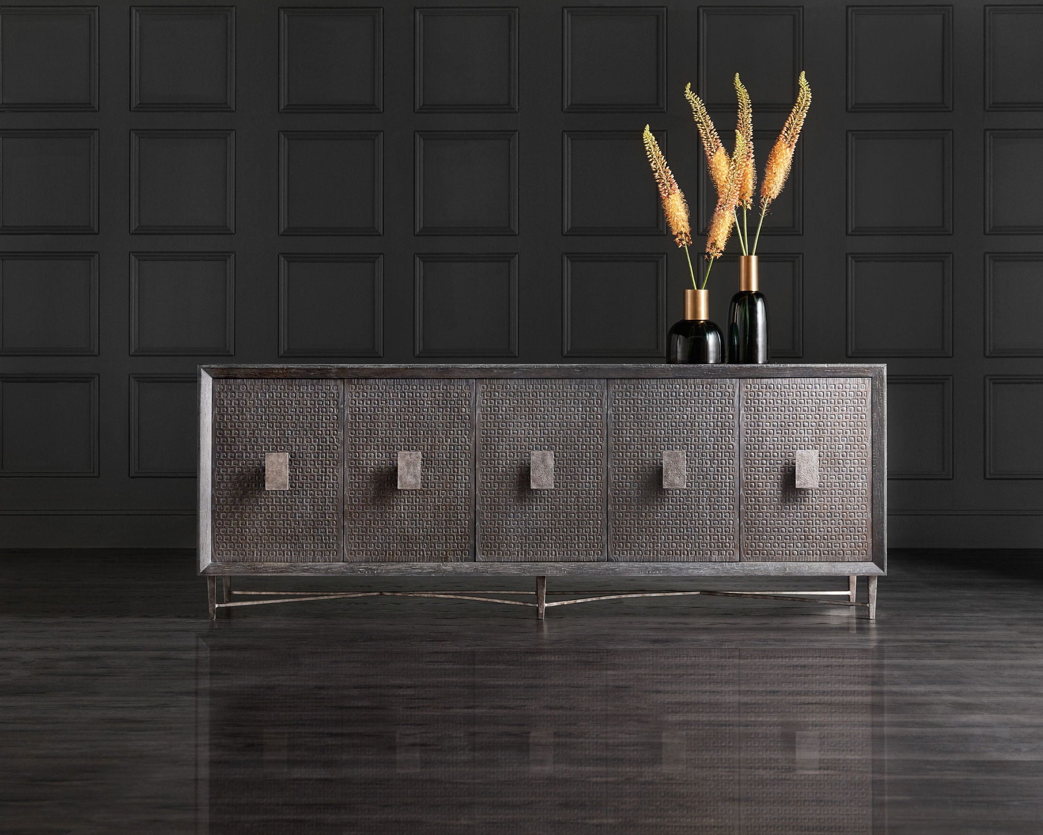 Melange - Keenan 5-Door Credenza - Dark Brown
