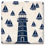 Coaster Nautical Lighthouse With Sailboat: Limestone