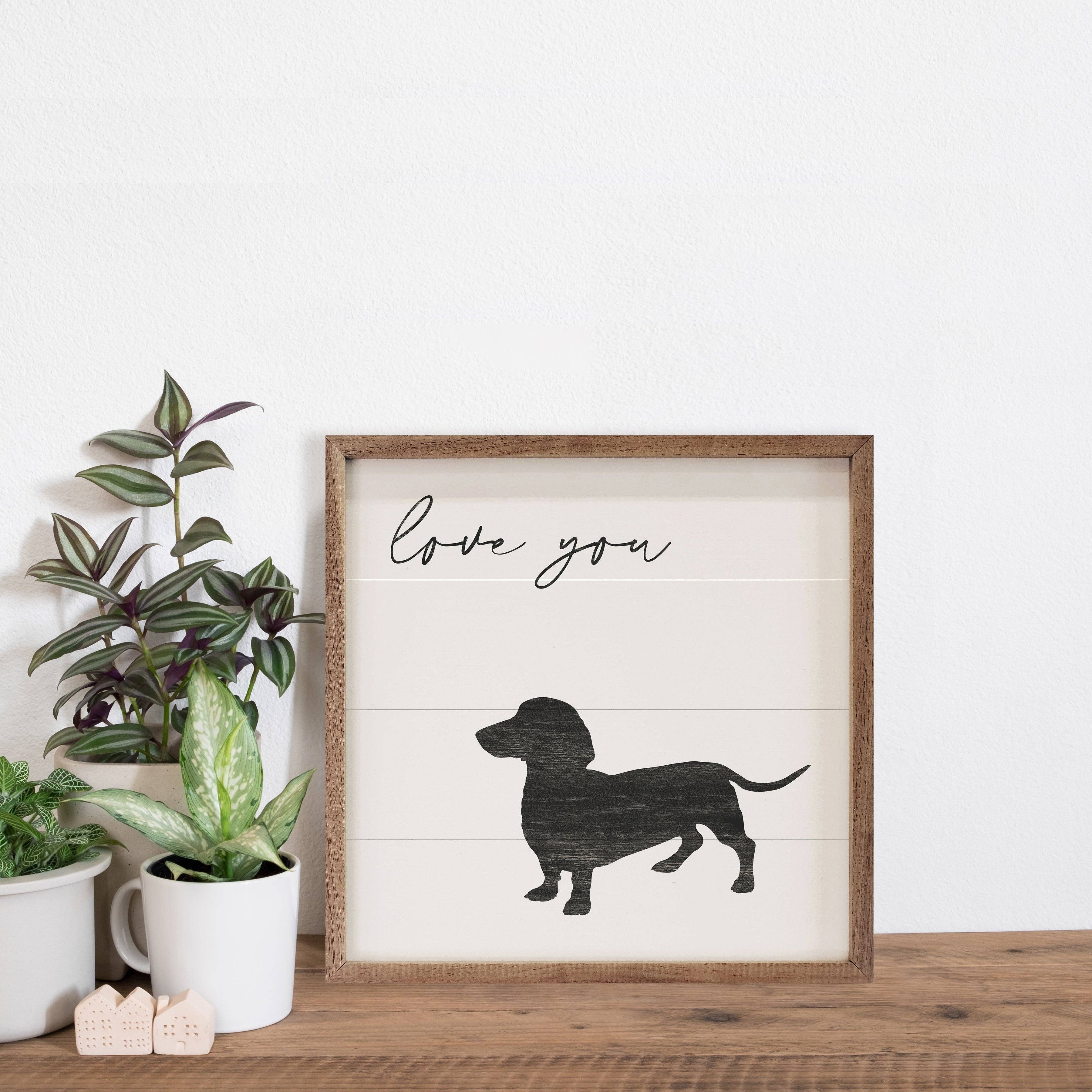 Love You Dachshund White