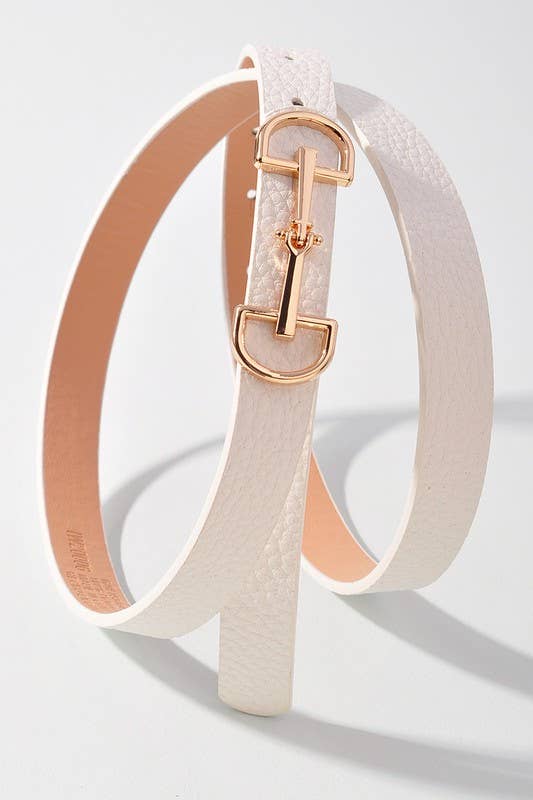 LUX D RING HORSE BIT BUCKLE SKINNY BELT IW20006