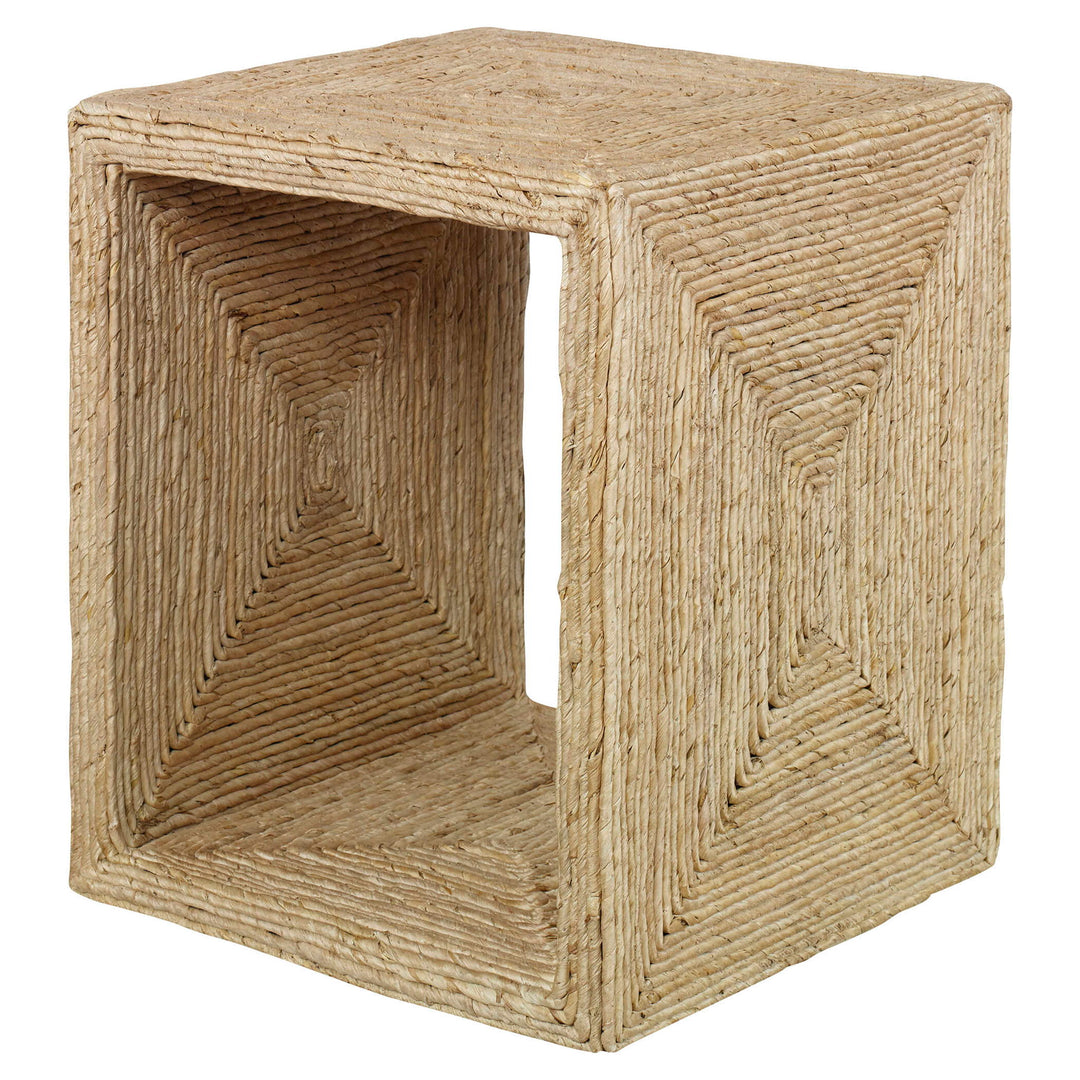 Rora - Coastal Woven Side Table - Light Brown