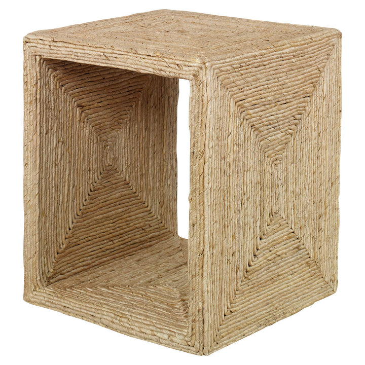Rora - Coastal Woven Side Table - Light Brown