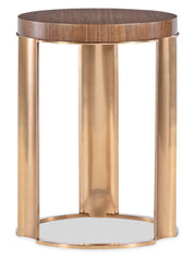 Eleana - Accent Table - Medium Wood / Gold