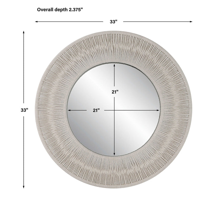 Sailor's Knot - Small Round Mirror - White