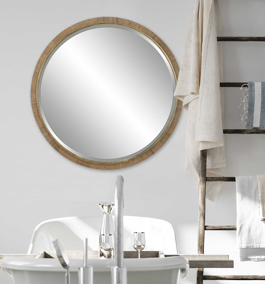 Paradise - Round Mirror - Gold