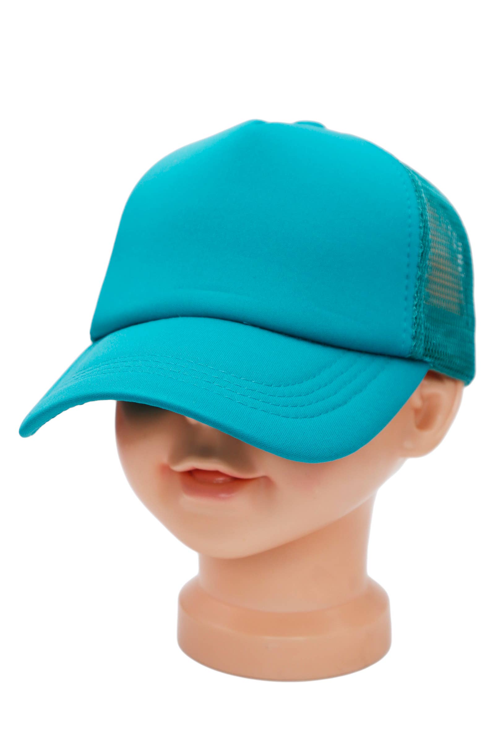 Kids Five Panel Sponge Padded Trucker Hat: BLACK / ONE SIZE