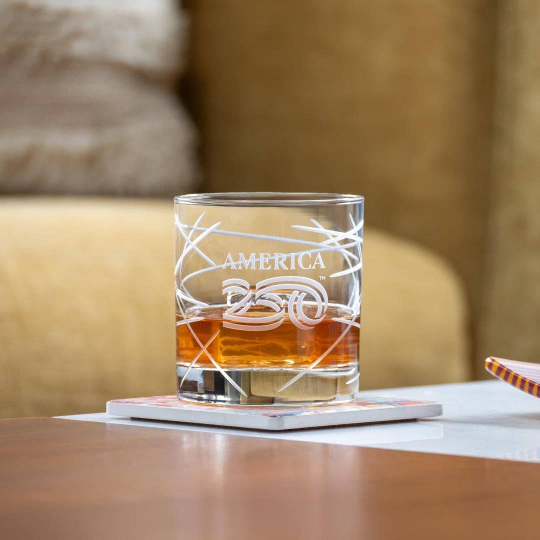 America250™ Longitude 10oz On the Rocks Whiskey Glass | Set of 12