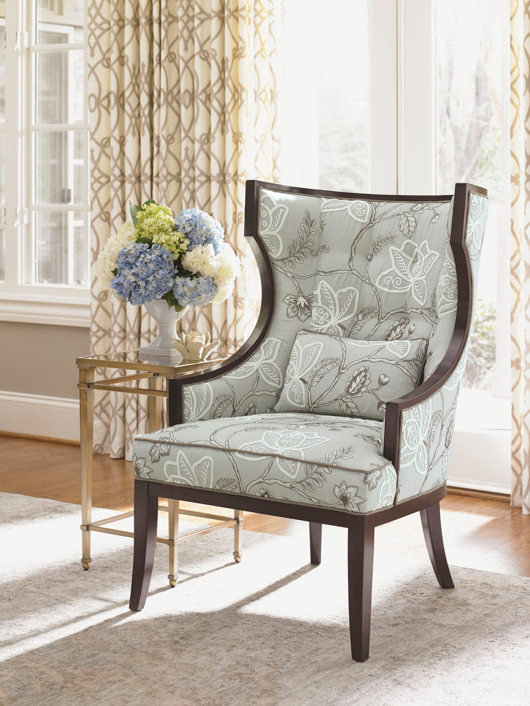 Kensington Place - Dover Chair - Dark Brown / Gray
