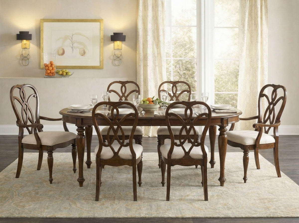 Leesburg - Splatback Arm Chair (Set of 2) - Beige / Dark Brown