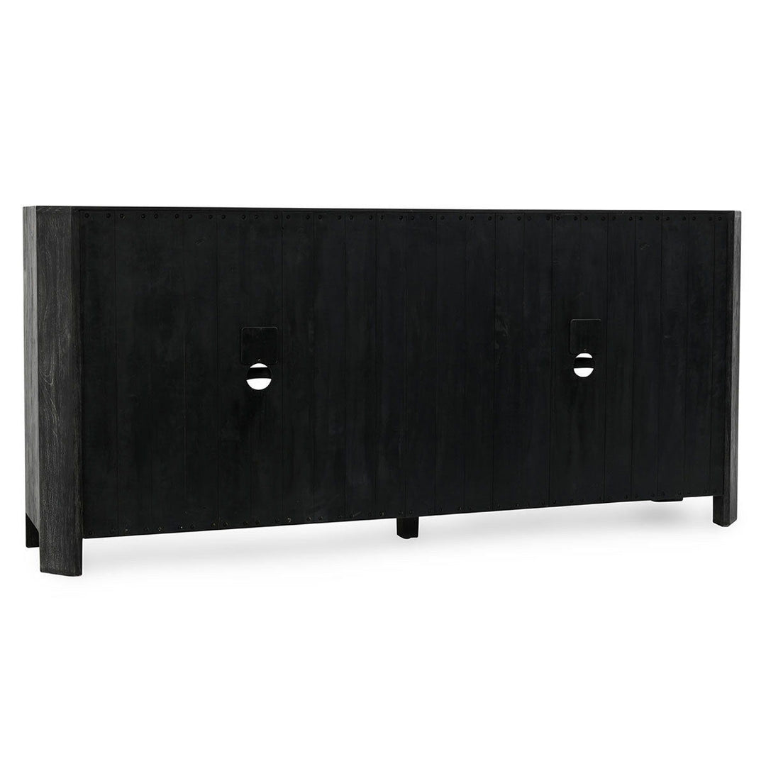 Macarthur - Reclaimed Oak 4 Door Cabinet - Antique Black