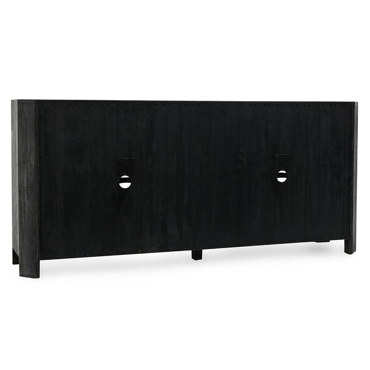 Macarthur - Reclaimed Oak 4 Door Cabinet - Antique Black