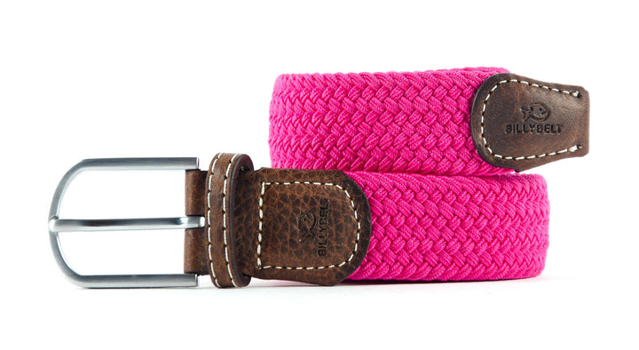 Fuchsia pink elastic braided belt: Size 1