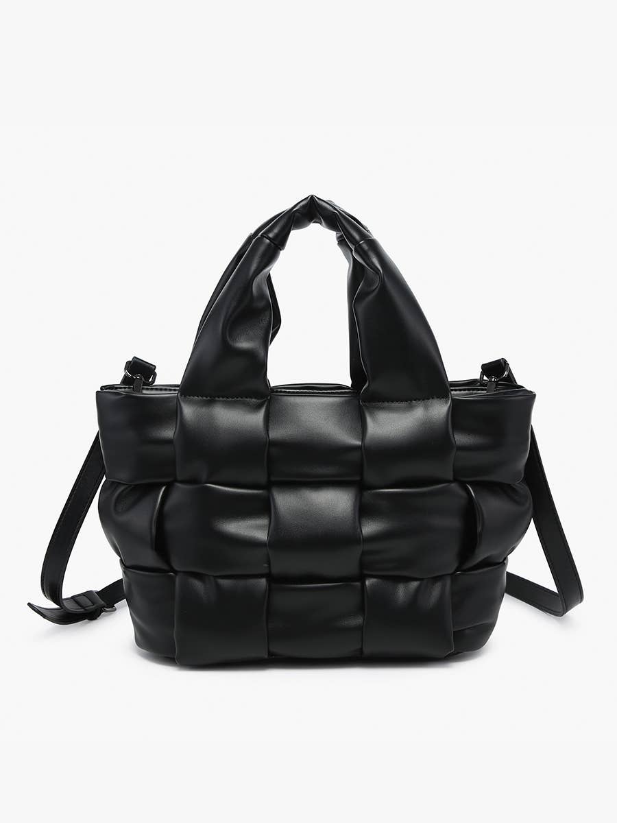 EH2572 Magdelena Woven Small Tote w/ Crossbody Strap: Brick