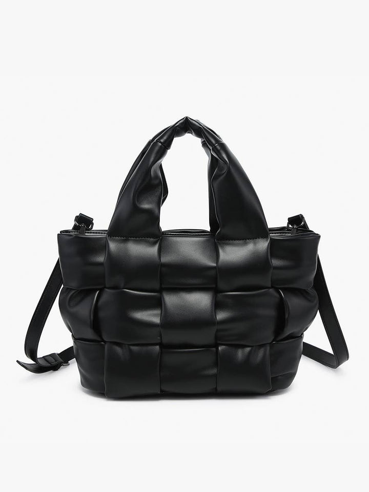 EH2572 Magdelena Woven Small Tote w/ Crossbody Strap: Brick