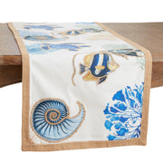 Sea Life Runner: 16"x72" / Navy Blue