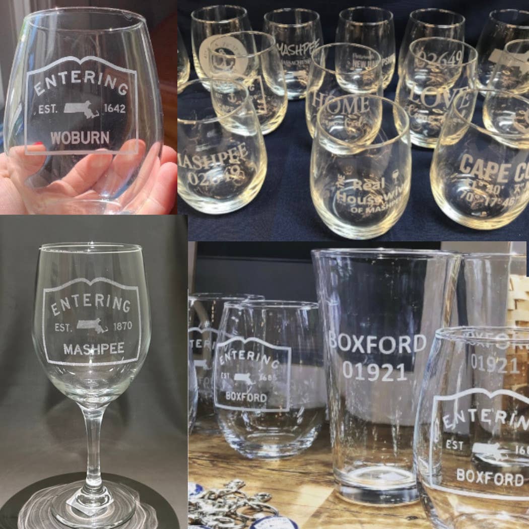 GLASSWARE - Custom Town Bold & Tall: Stemless Wine Glass