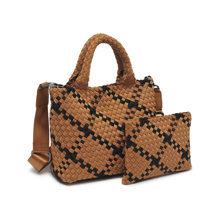 Sky's The Limit - Small Woven Neoprene Crossbody: Sand Black