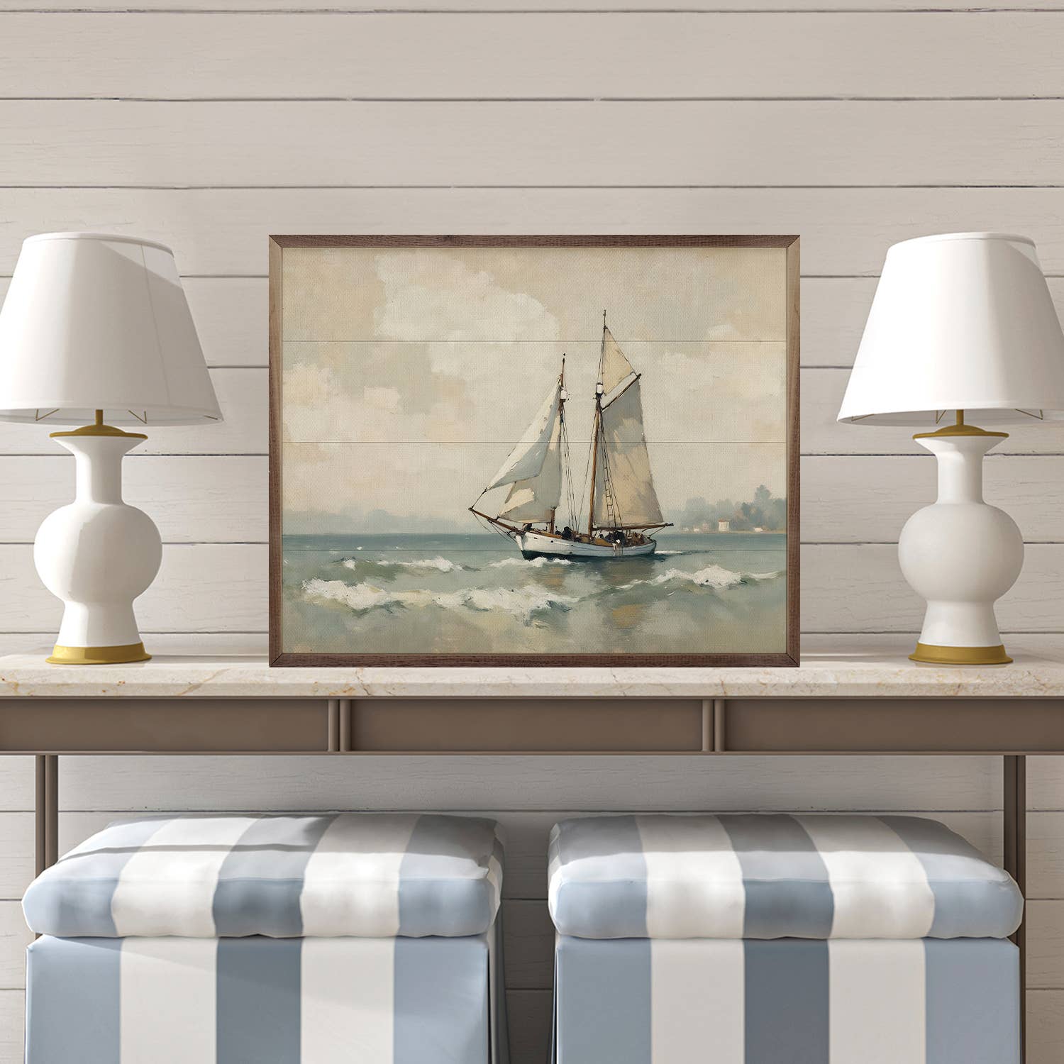 Vintage Sailboat On The Coast