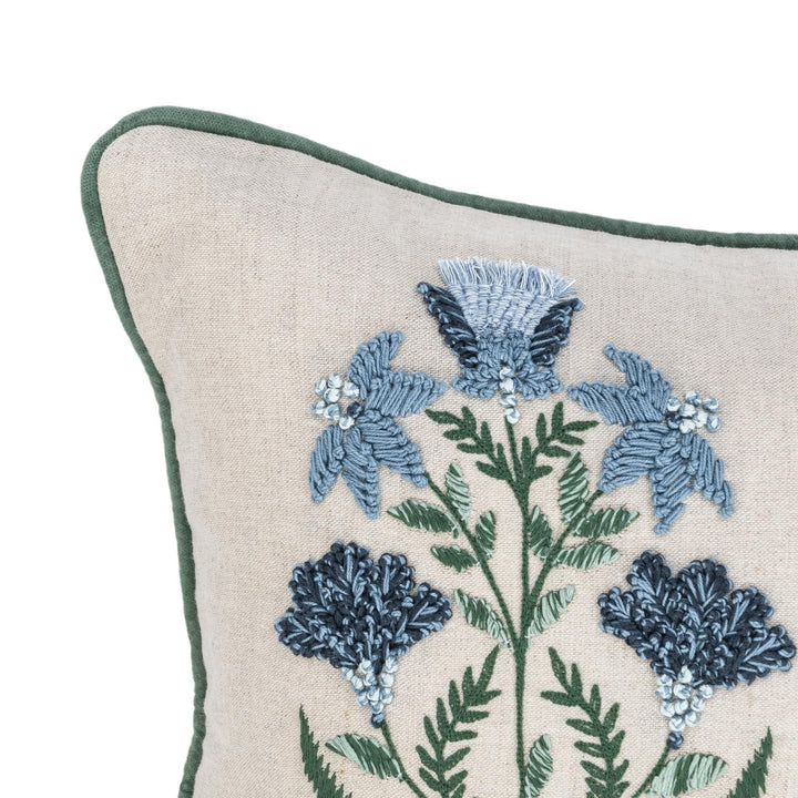 Novel Estate - 14" x 26" NV Belcourt Floral Pillow - Natural / Blue