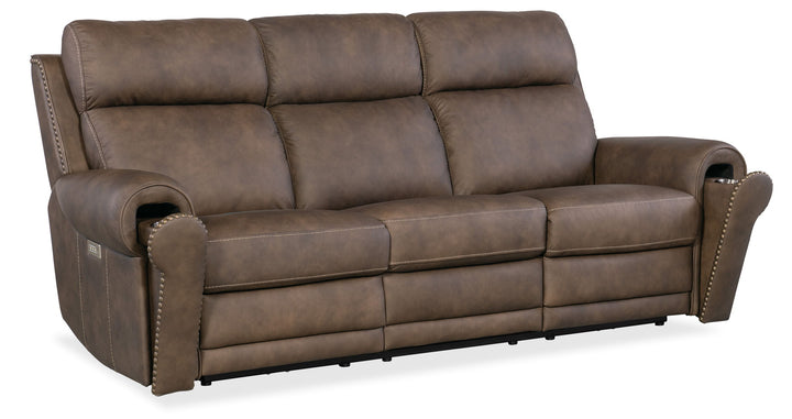 Duncan - Power Sofa With Power Headrest & Lumbar - Dark Brown