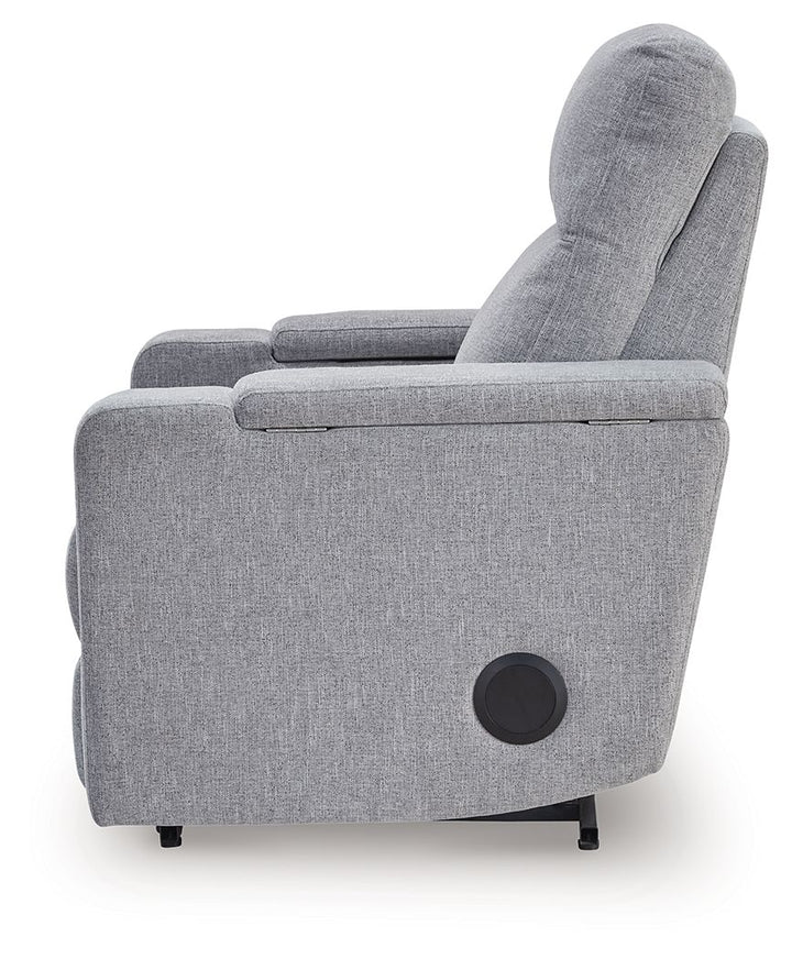 Pineland - Pewter - Glider Power Recliner With Audio System