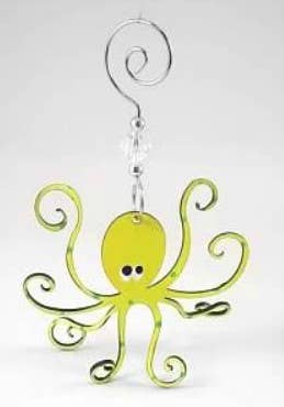 Octopus Ornament  - Hand Painted Steel