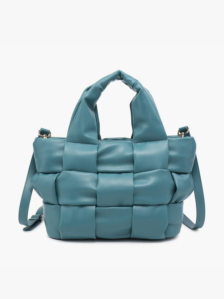 EH2572 Magdelena Woven Small Tote w/ Crossbody Strap: OCEAN BLUE
