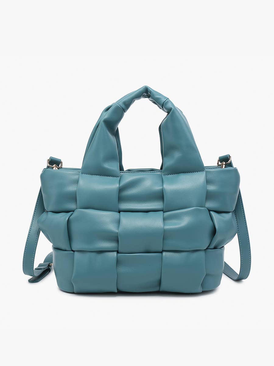 EH2572 Magdelena Woven Small Tote w/ Crossbody Strap: OCEAN BLUE