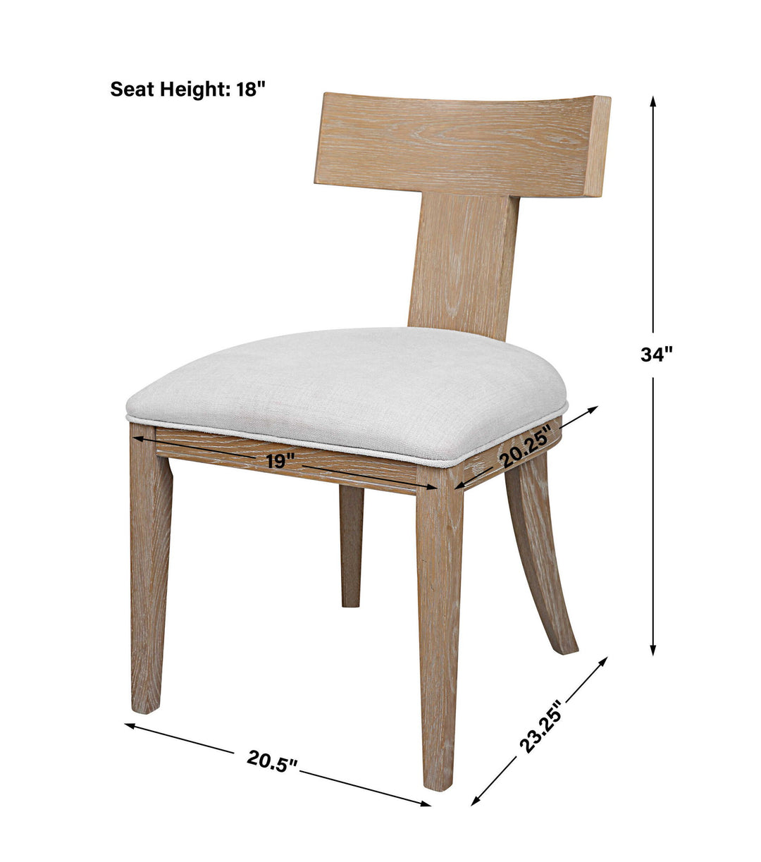 Idris - Armless Chair Natural - White & Light Brown