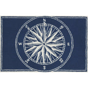 Frontporch Compass Indoor/Outdoor Rug: Navy / Polyester; Acrylic / 1'8" x 2'6"