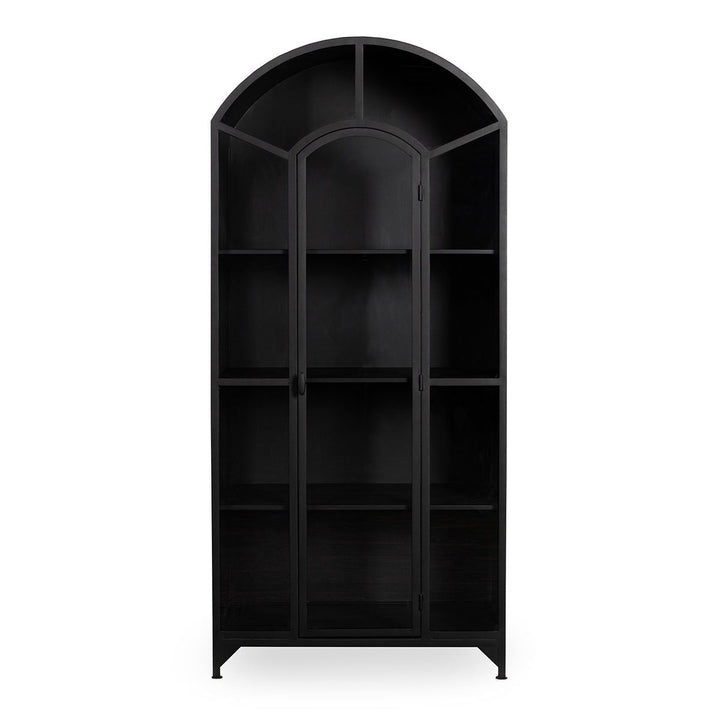 Lillo - Metal/Glass Single Door Cabinet - Black