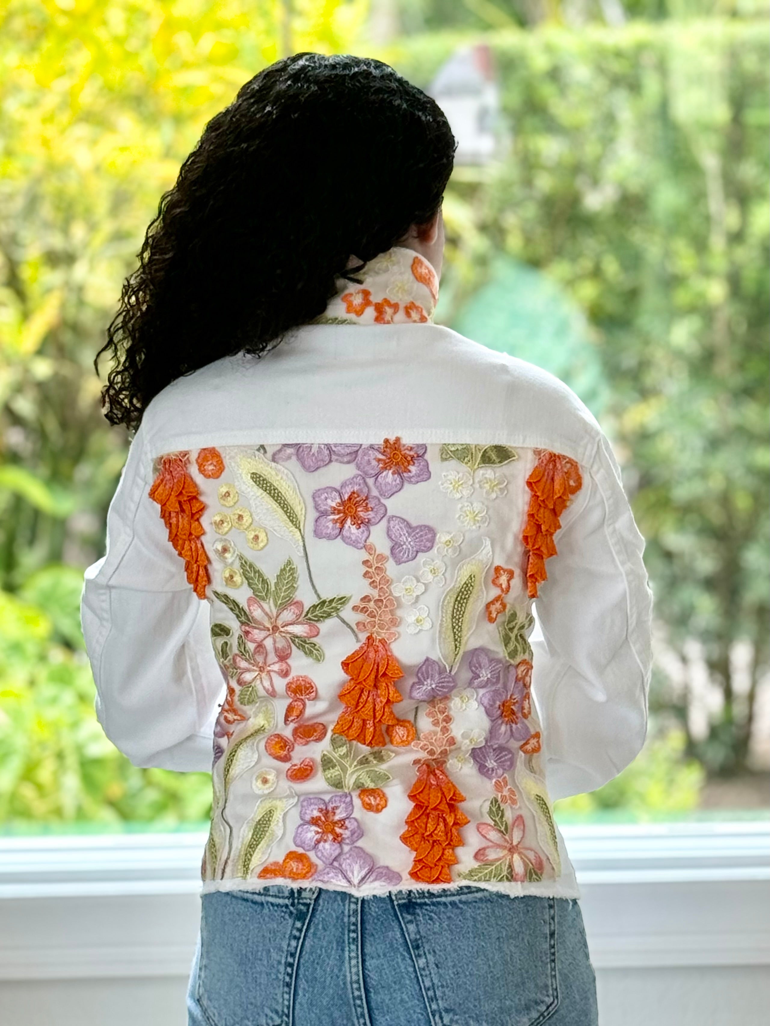 The White Denim Jacket / Orange Blossom