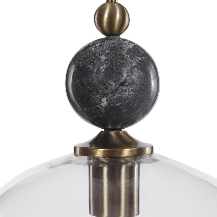 Mendota - 1 Light Glass Pendant - Pearl Silver